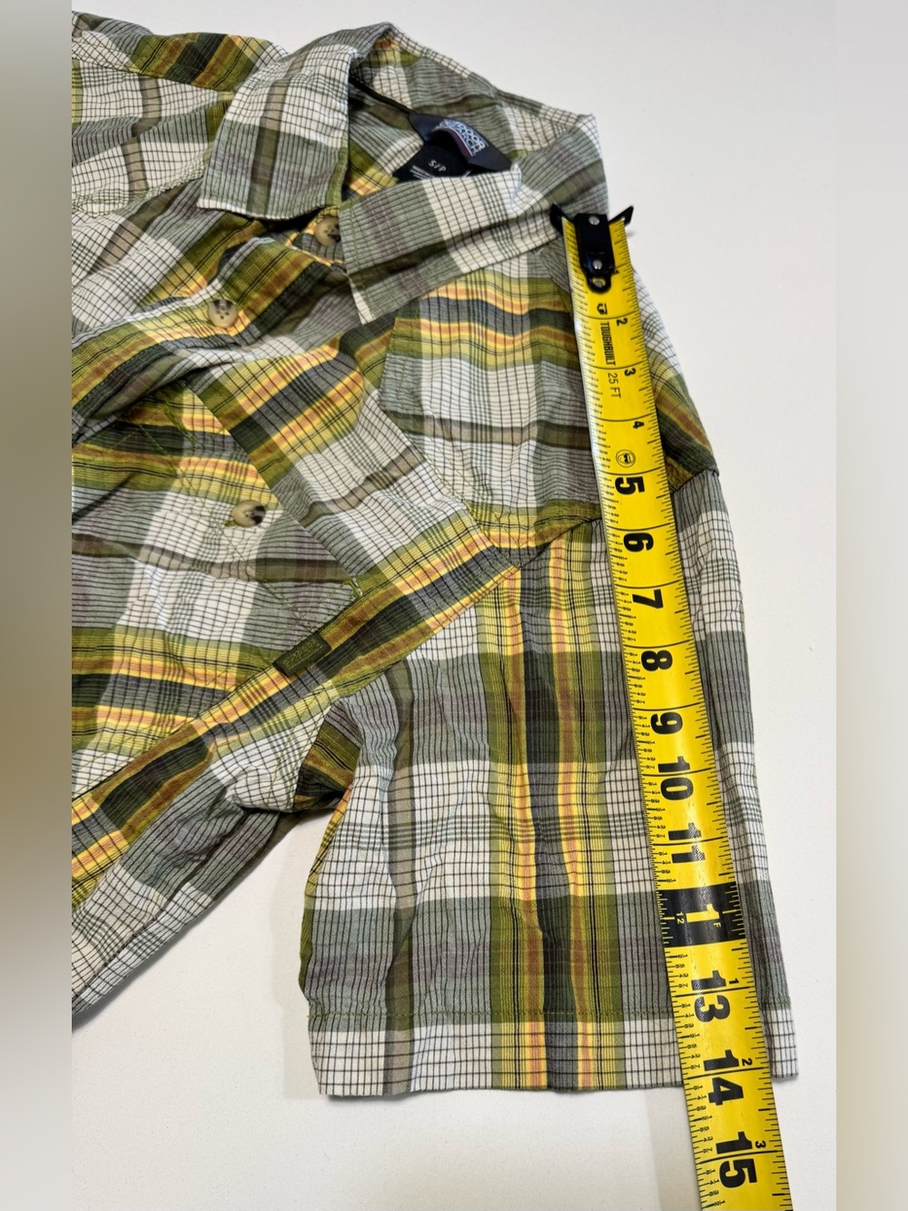 Outdoor Research Growler S/S Shirt Mens S Green Plaid Nylon Hiking Tech Gorpcore - Picture 10 of 10